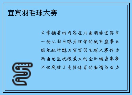 宜宾羽毛球大赛
